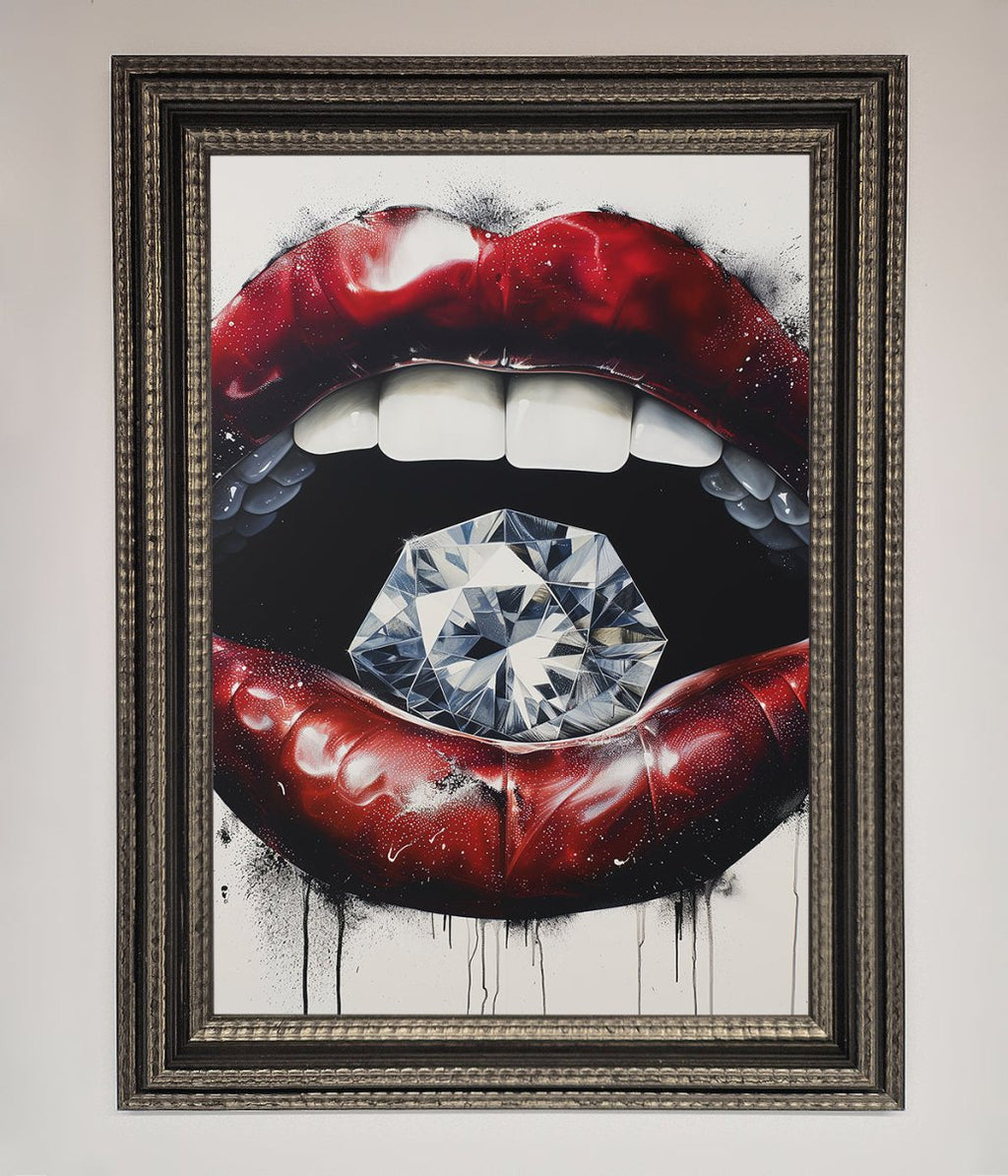 Diamond Lips Framed Poster-17