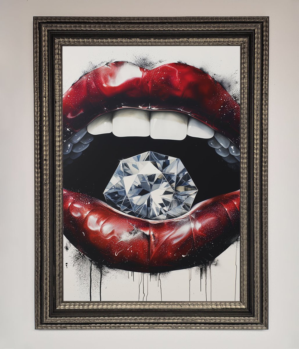 Diamond Lips Framed Poster-17