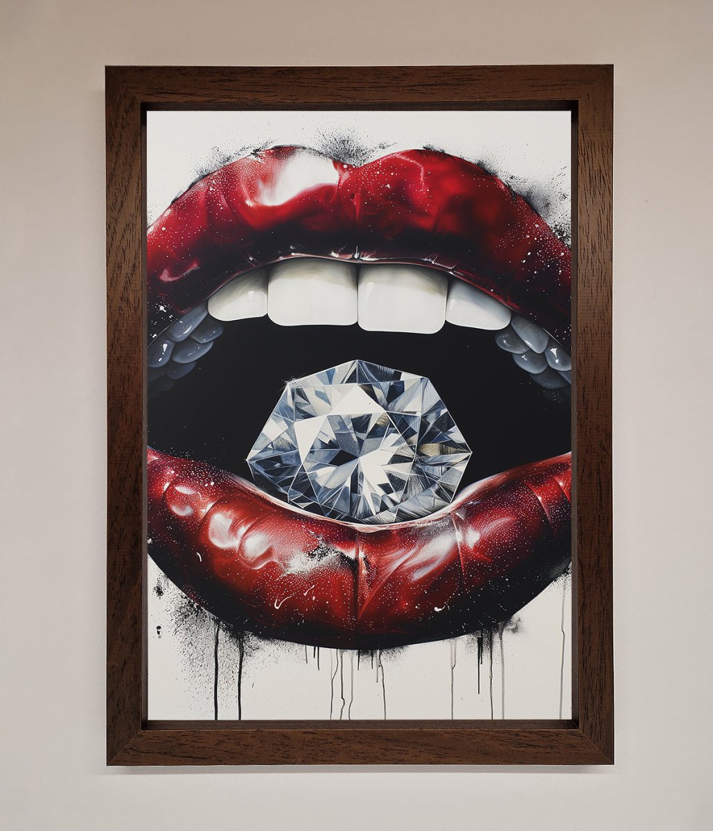 Diamond Lips Framed Poster-9
