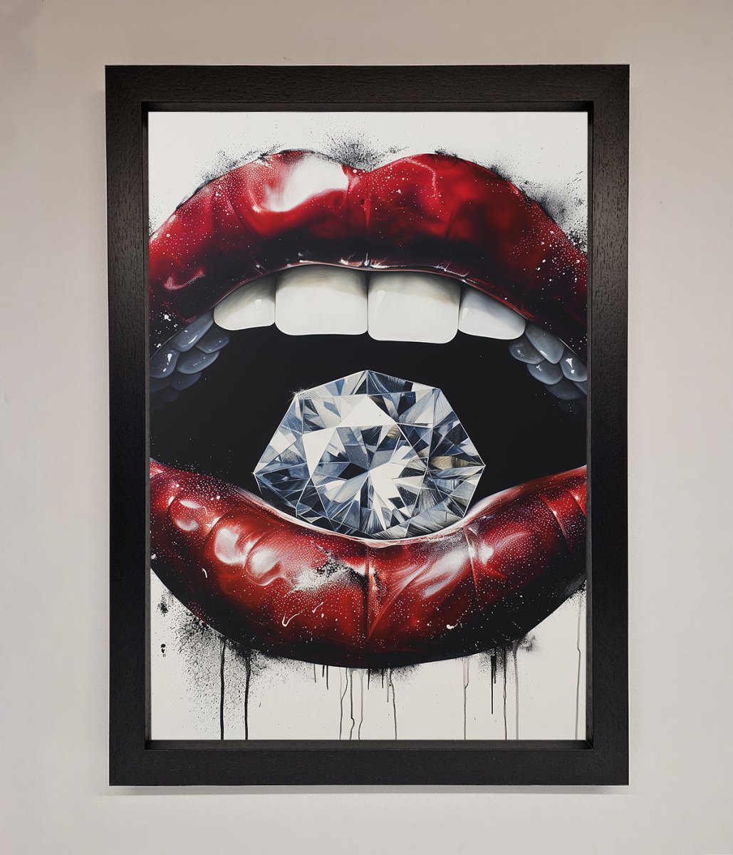 Diamond Lips Framed Poster-1