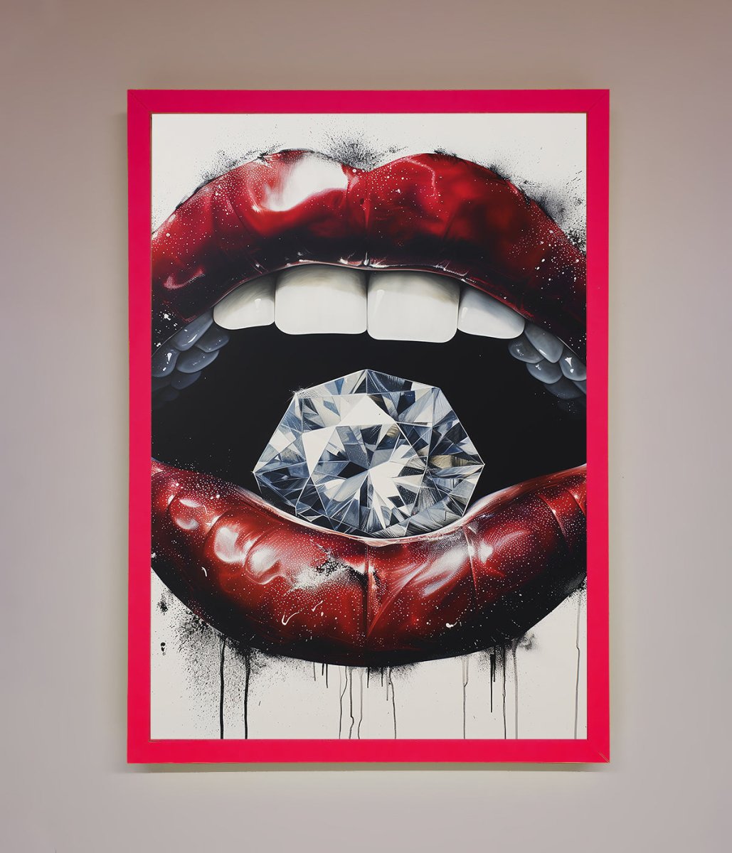 Diamond Lips Framed Poster-13