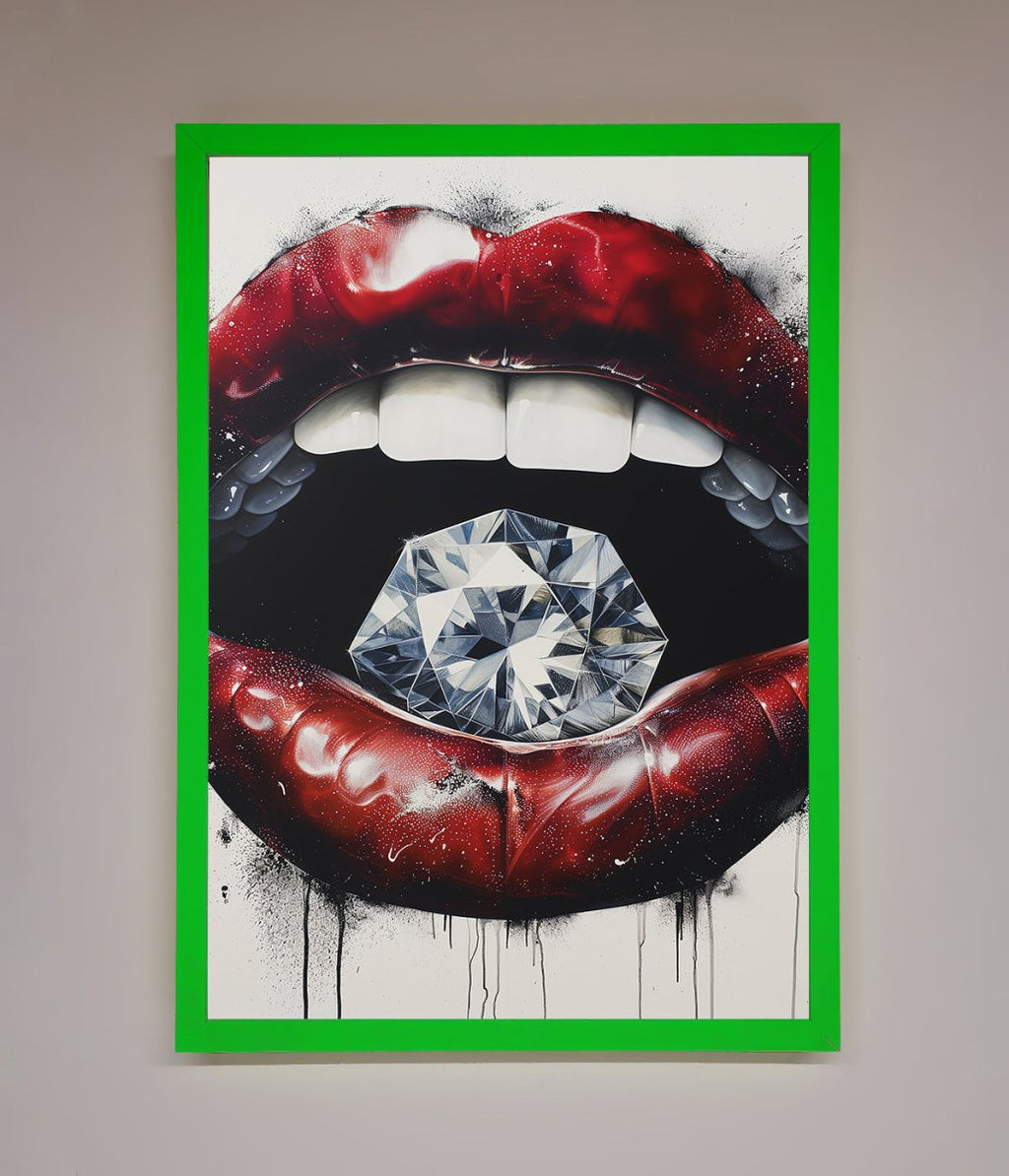 Diamond Lips Framed Poster-11