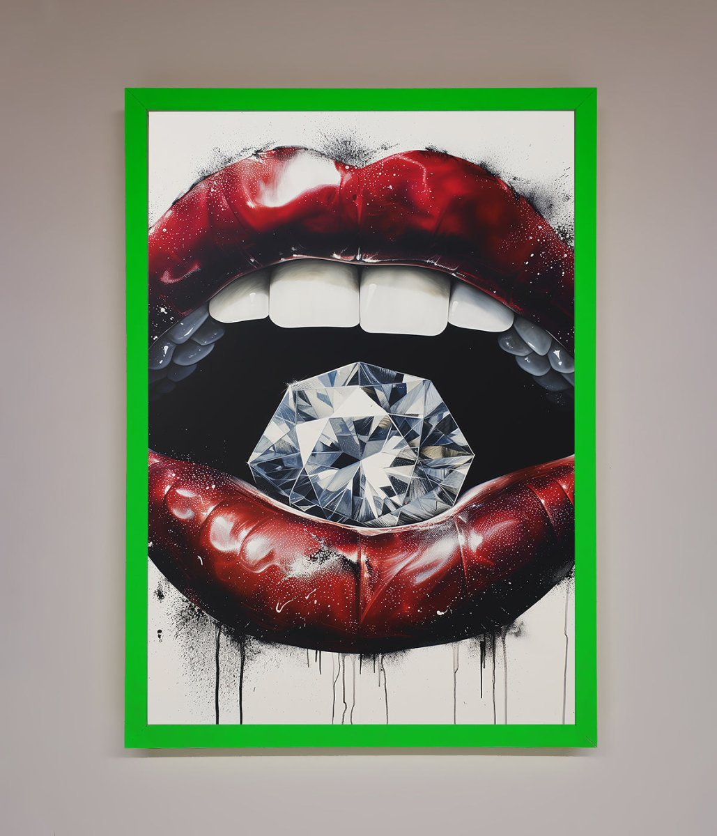Diamond Lips Framed Poster-11