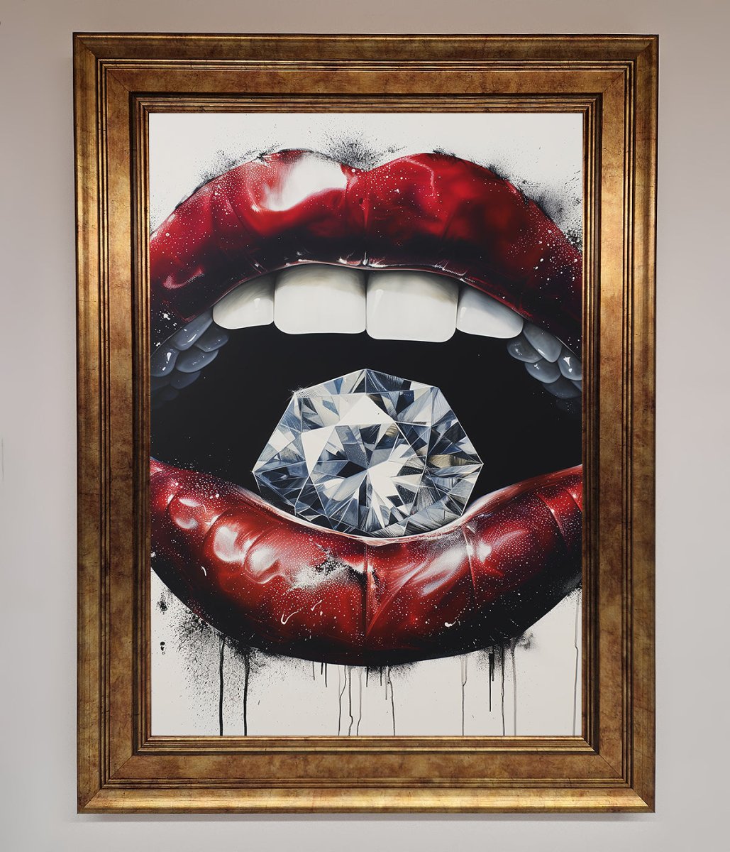 Diamond Lips Framed Poster-0