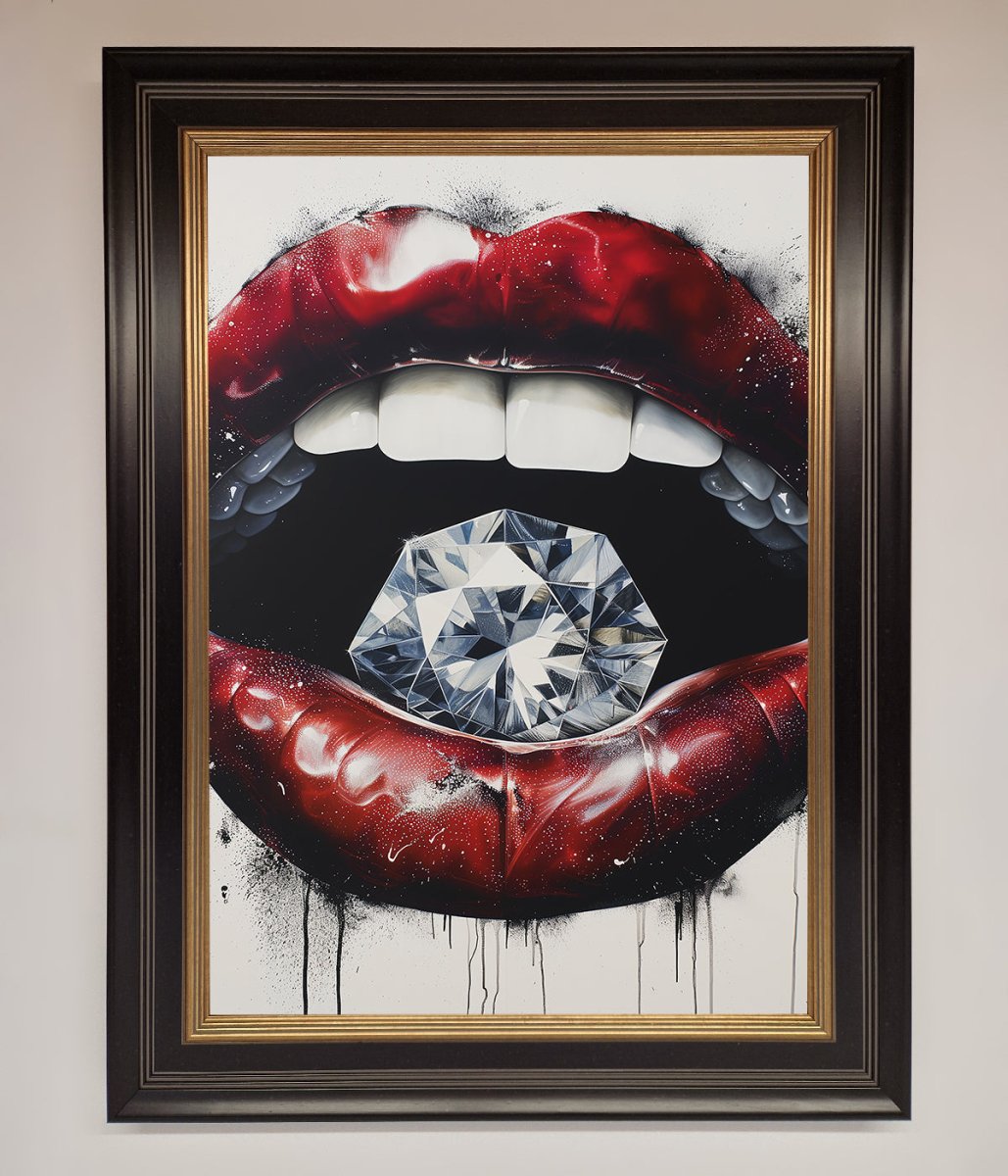 Diamond Lips Framed Poster-8
