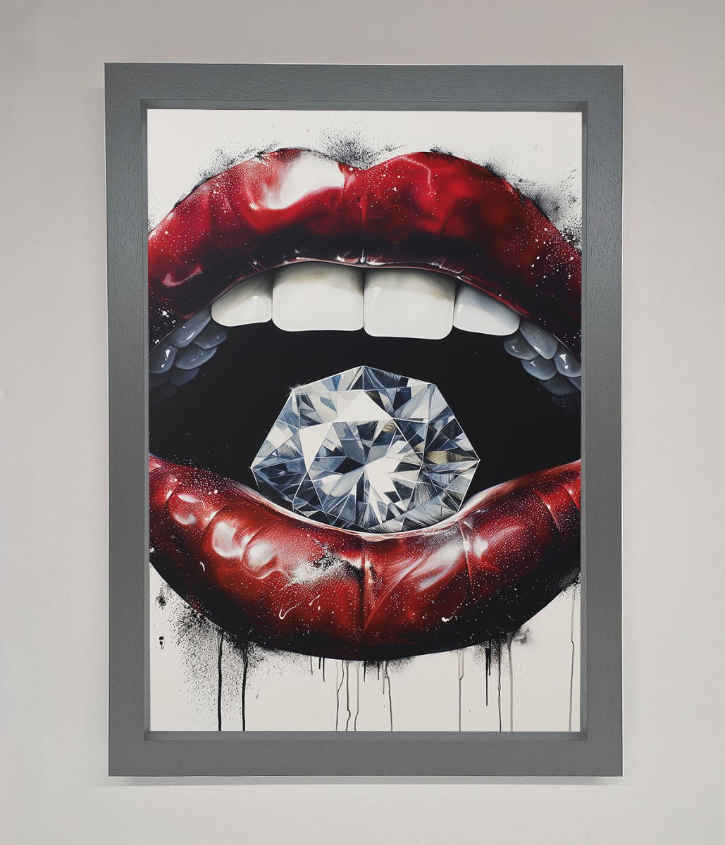 Diamond Lips Framed Poster-4