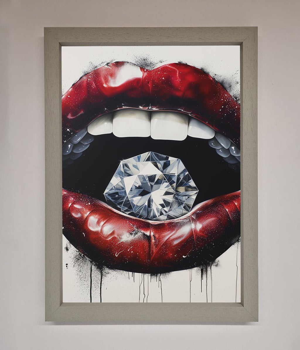 Diamond Lips Framed Poster-3