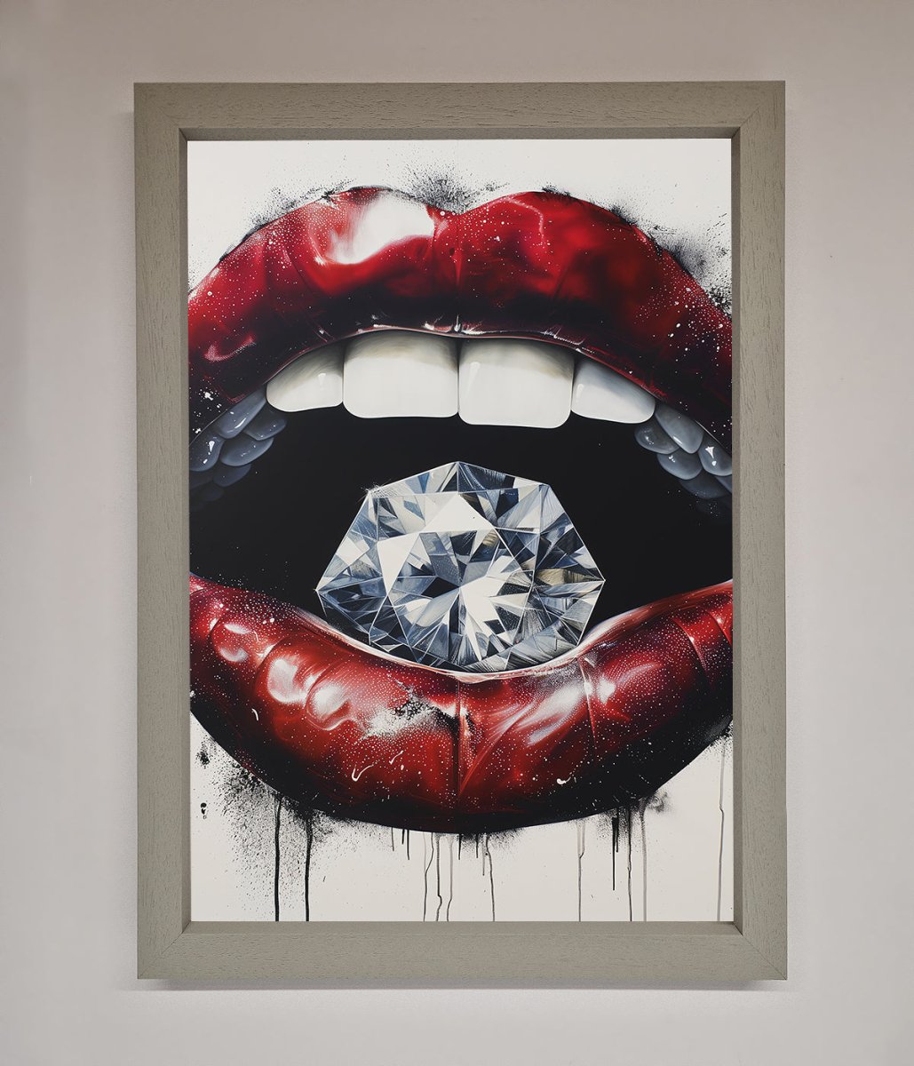 Diamond Lips Framed Poster-3