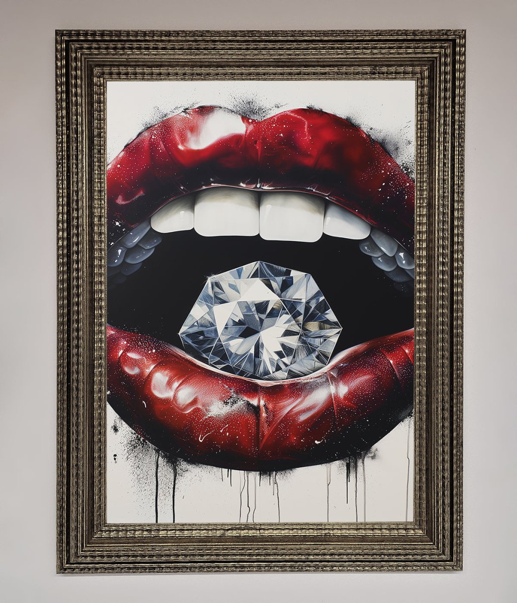Diamond Lips Framed Poster-16