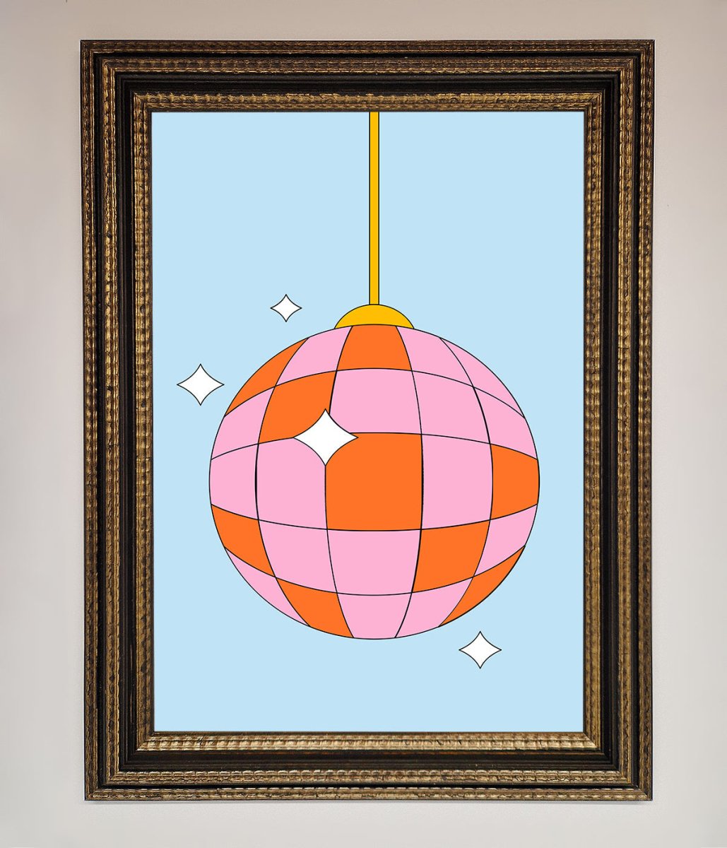 Disco Ball Pink Framed Poster-11