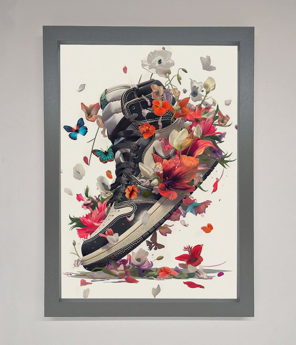 Floral Sneakers Framed Print-4