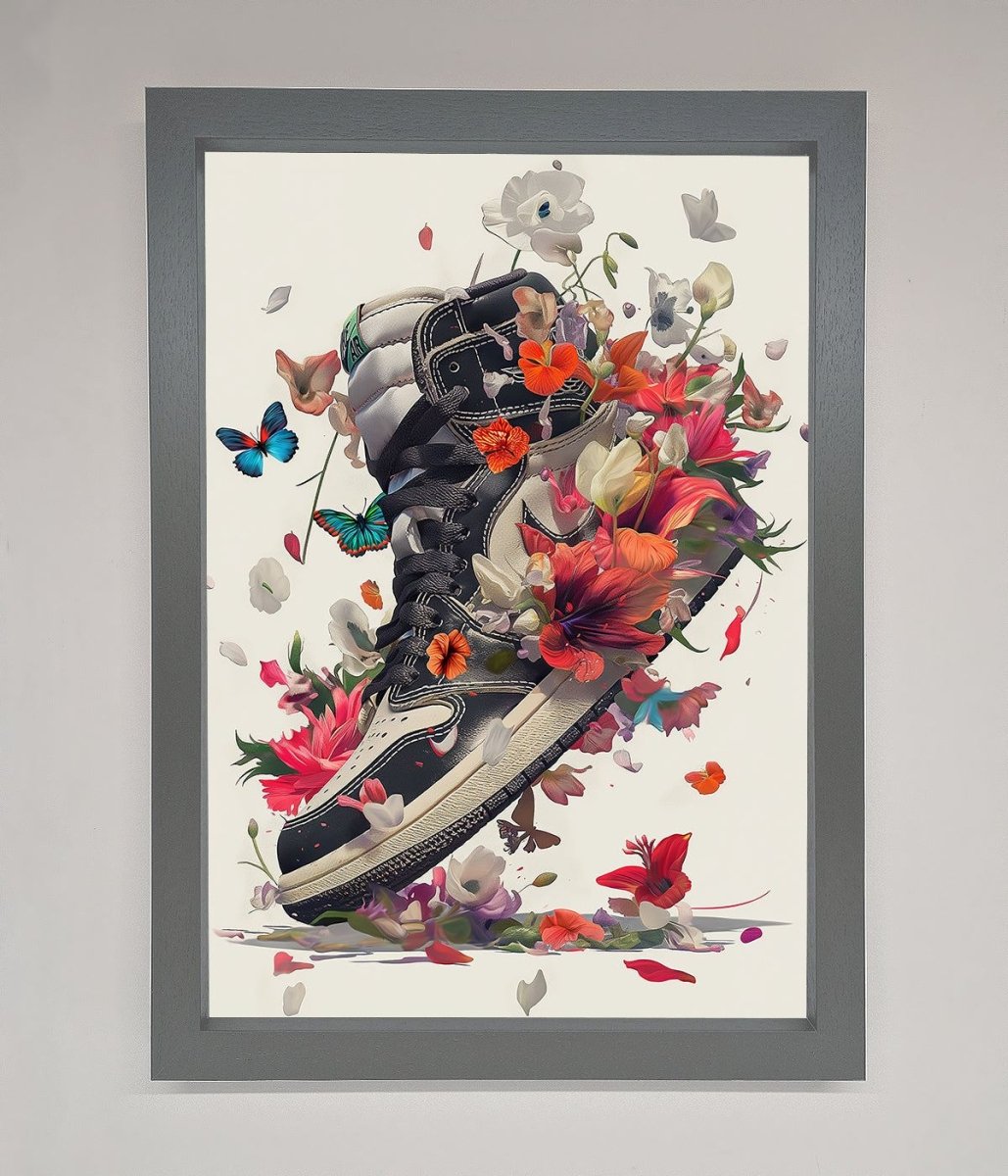 Floral Sneakers Framed Print-4