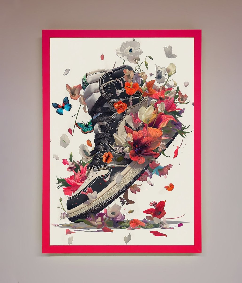 Floral Sneakers Framed Print-13