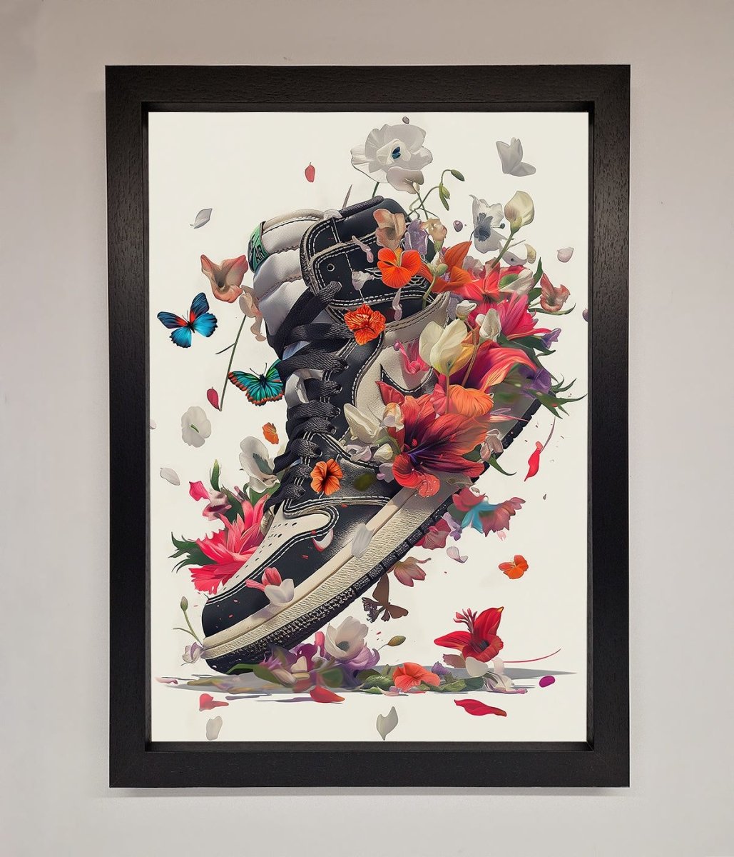 Floral Sneakers Framed Print-1