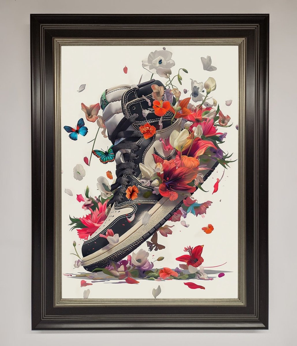 Floral Sneakers Framed Print-7