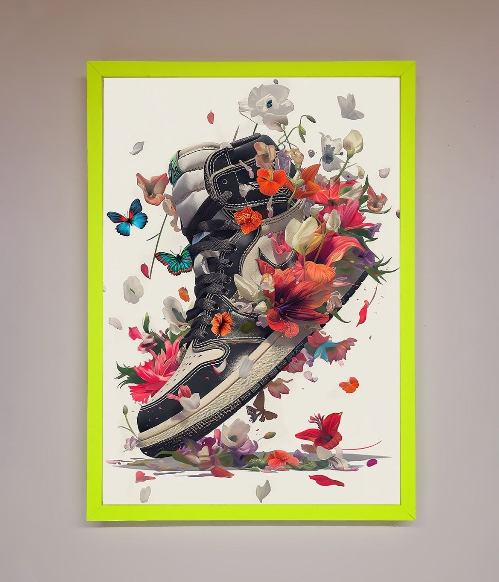 Floral Sneakers Framed Print-12