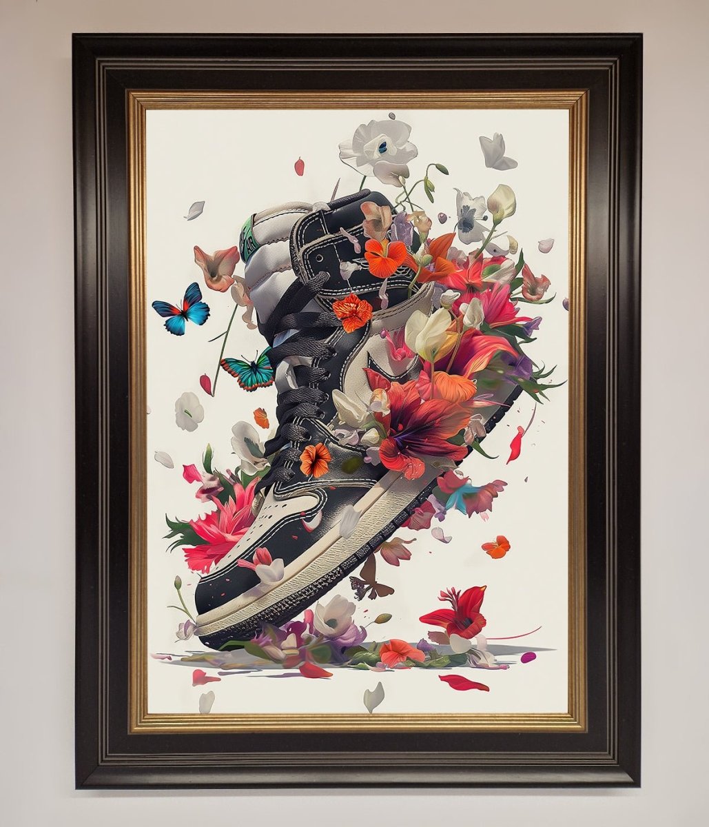 Floral Sneakers Framed Print-8