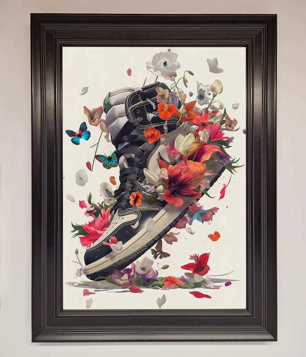 Floral Sneakers Framed Print-5