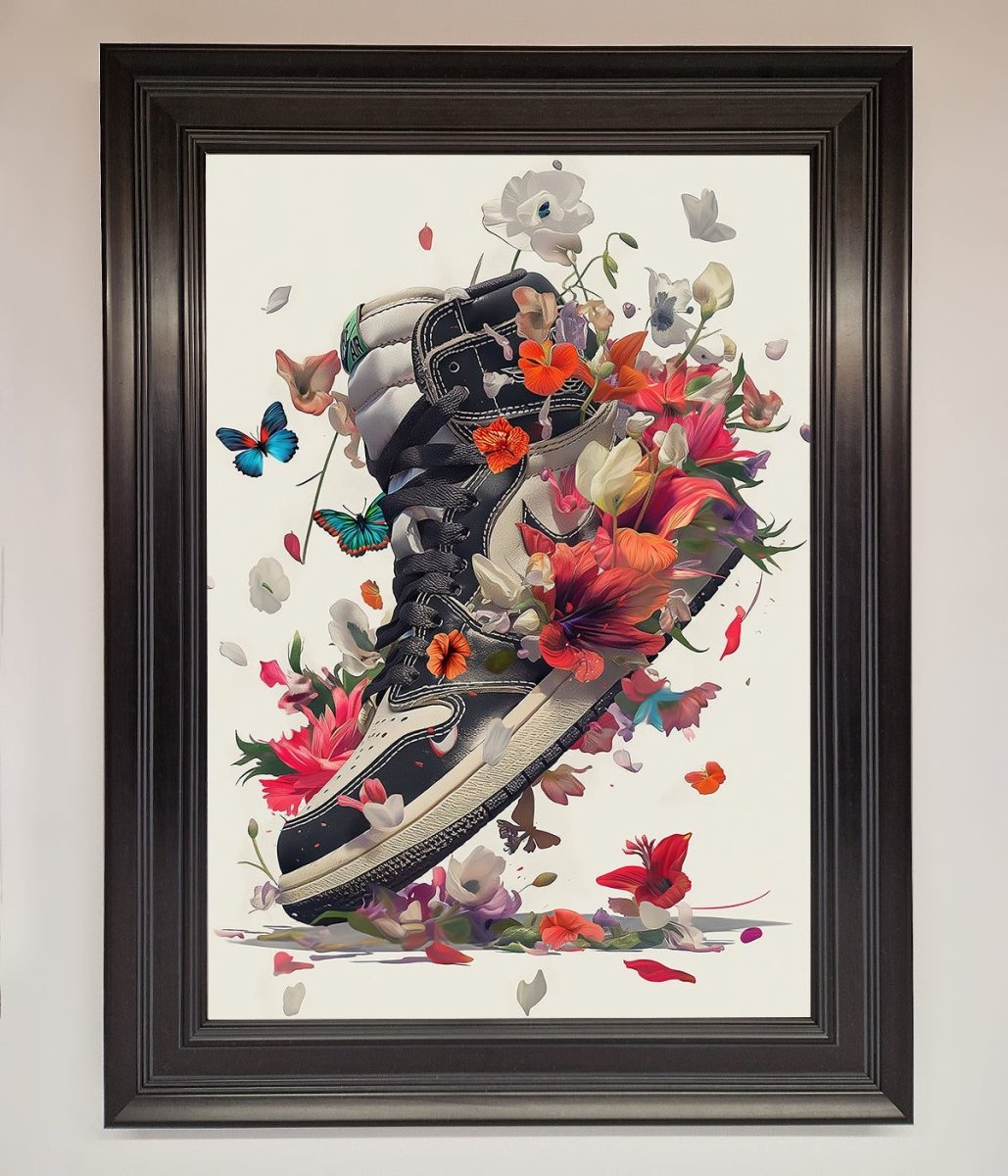 Floral Sneakers Framed Print-5