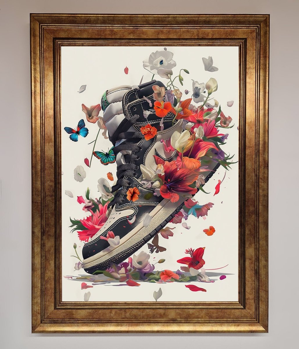 Floral Sneakers Framed Print-6