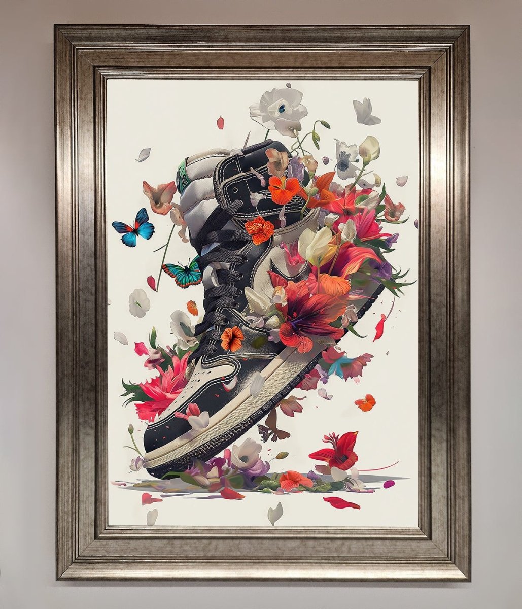Floral Sneakers Framed Print-0