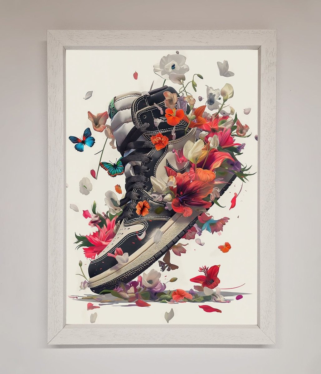 Floral Sneakers Framed Print-2