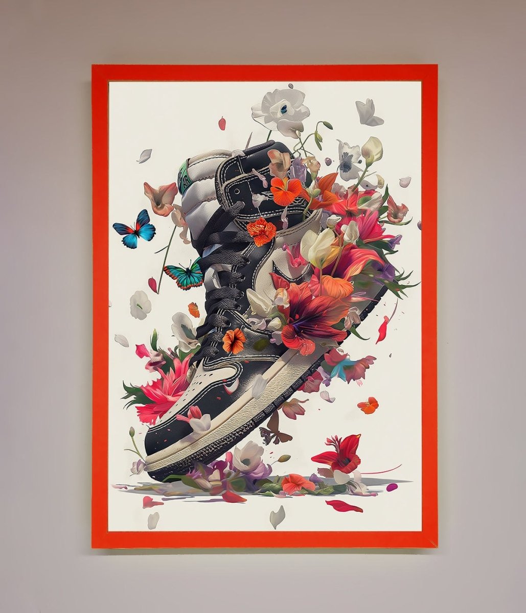 Floral Sneakers Framed Print-14