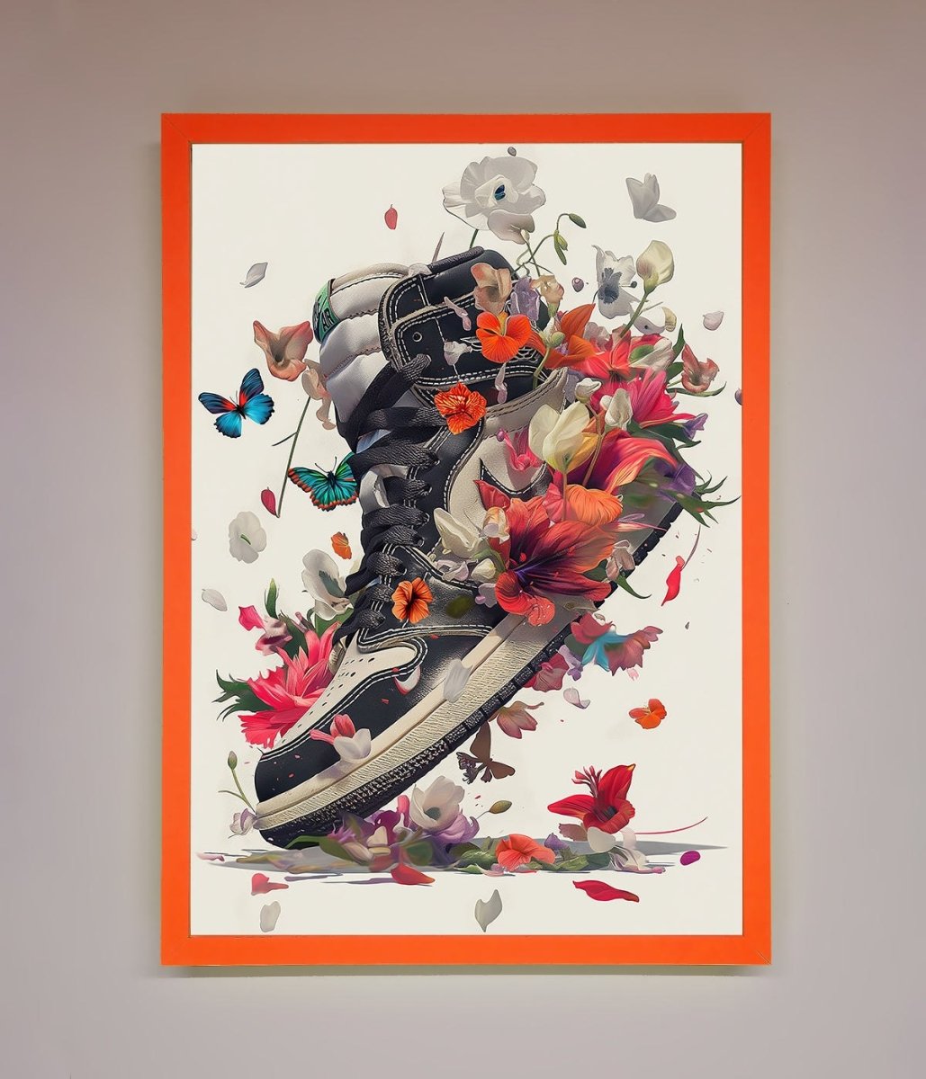 Floral Sneakers Framed Print-10