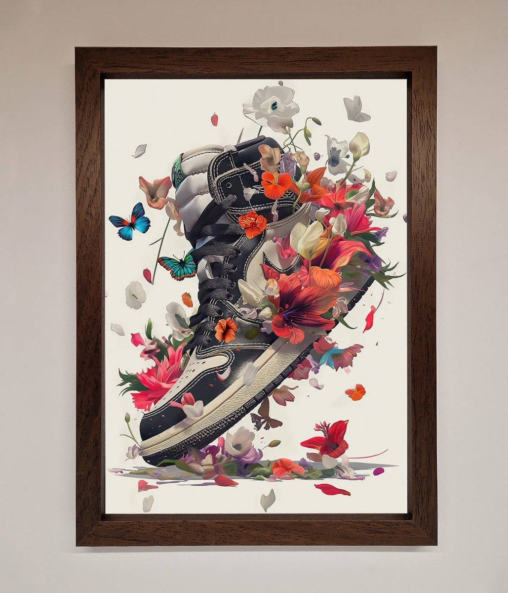 Floral Sneakers Framed Print-9