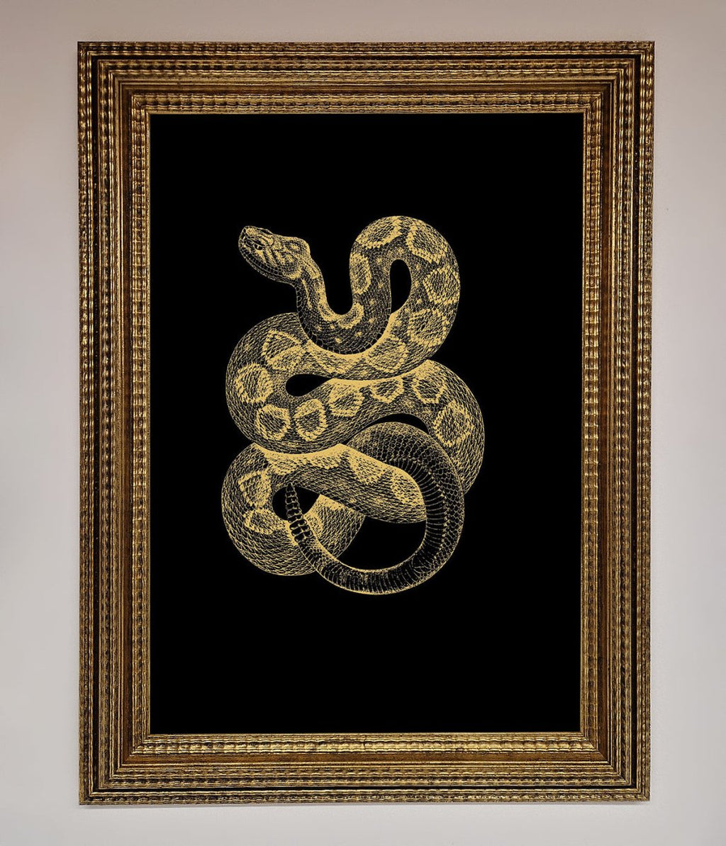 Golden Serpent Framed Wall Art-0