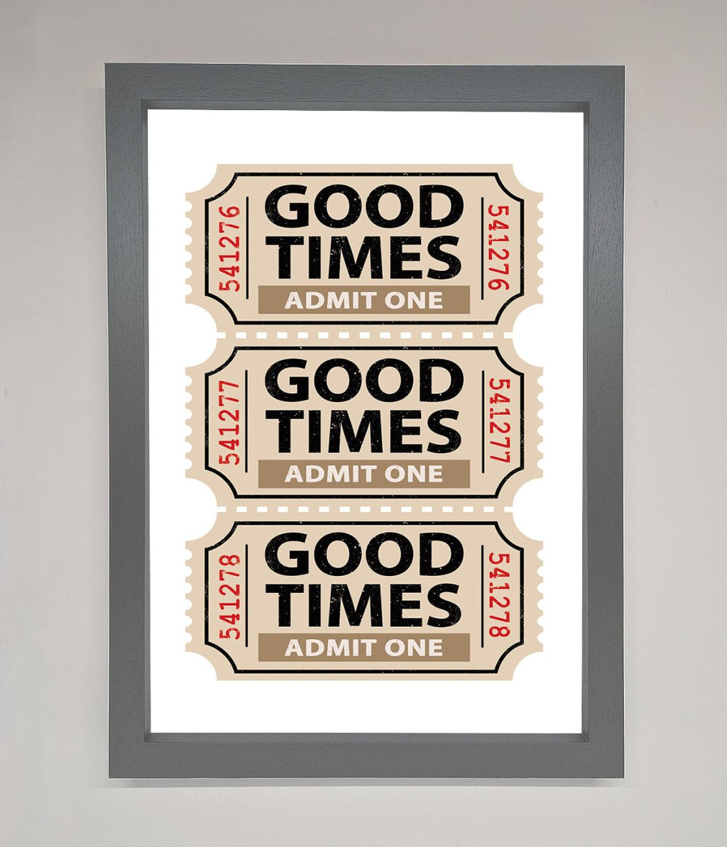 Good Times Beige Framed Wall Art-0
