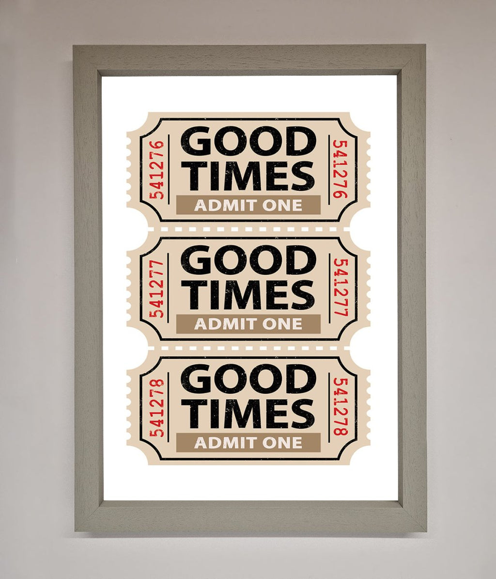 Good Times Beige Framed Wall Art-3