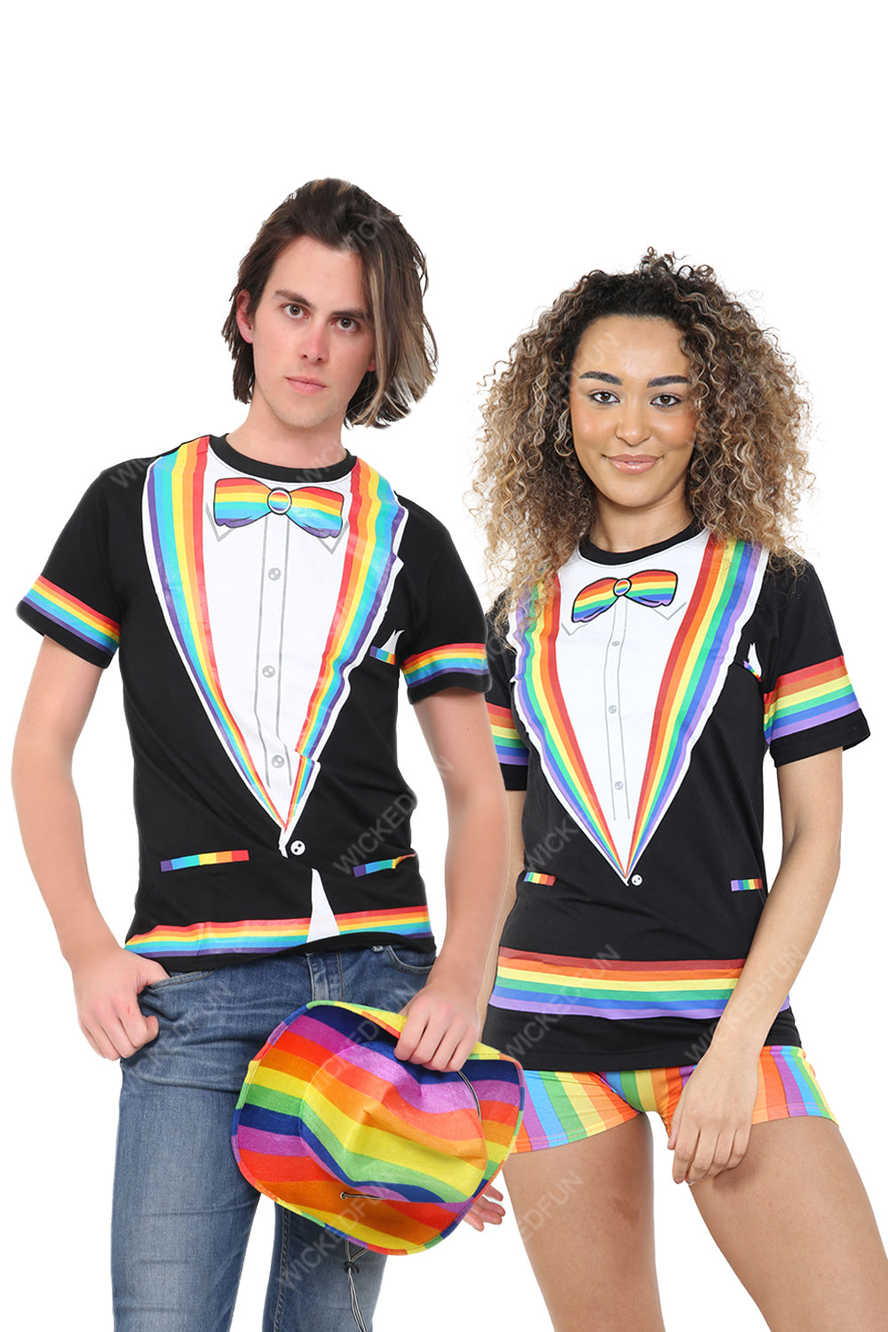 Wickedfun Women Men Rainbow Printed T-Shirt-0