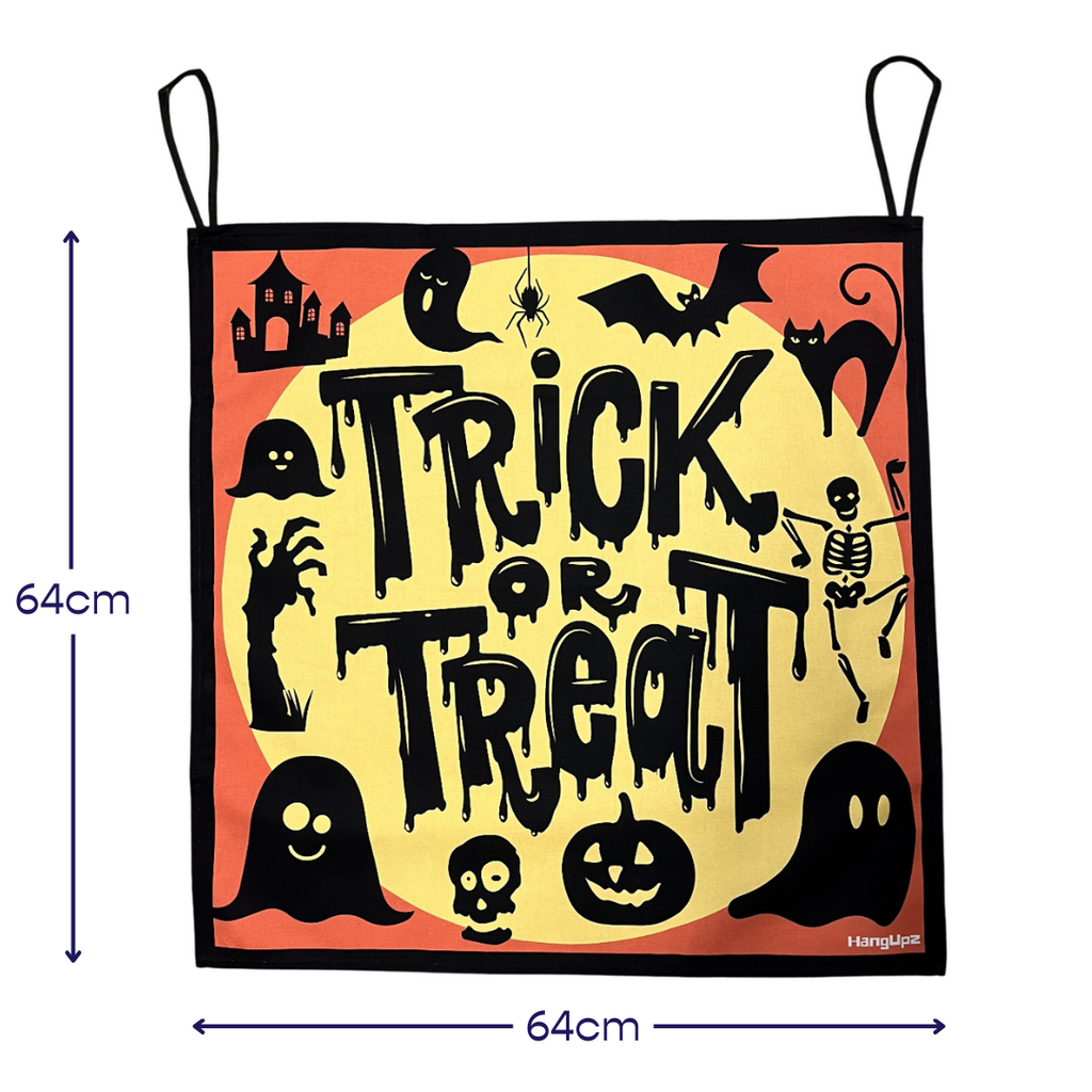HANGUPZ Trick Or Treat Door-Hang Sign Original Large Hanging Halloween Decoration Gift For Boys Girls-4