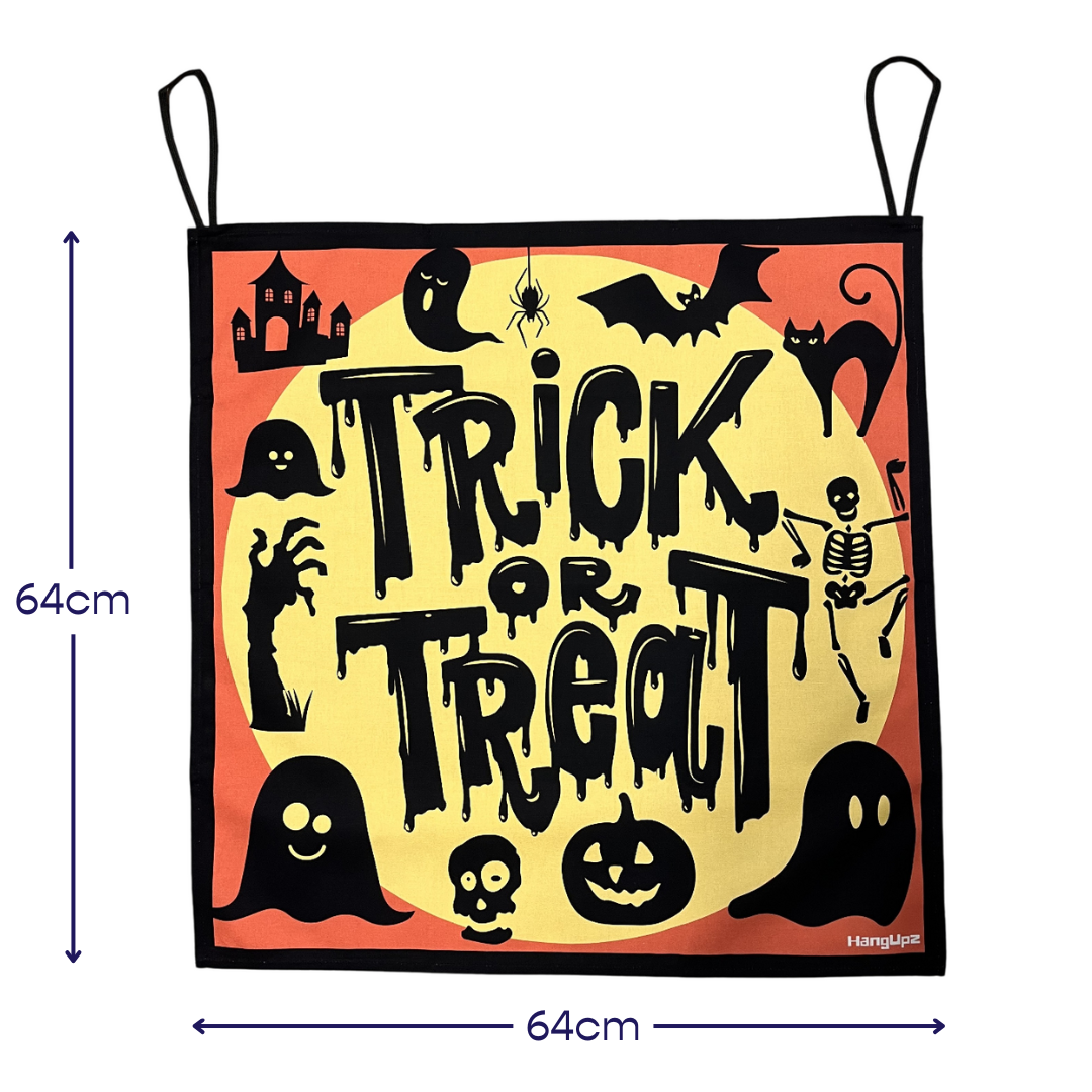 HANGUPZ Trick Or Treat Door-Hang Sign Original Large Hanging Halloween Decoration Gift For Boys Girls-4