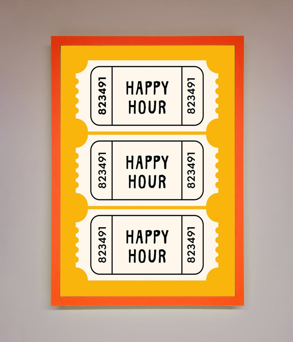 Happy Hour Mustard Framed Wall Art-11