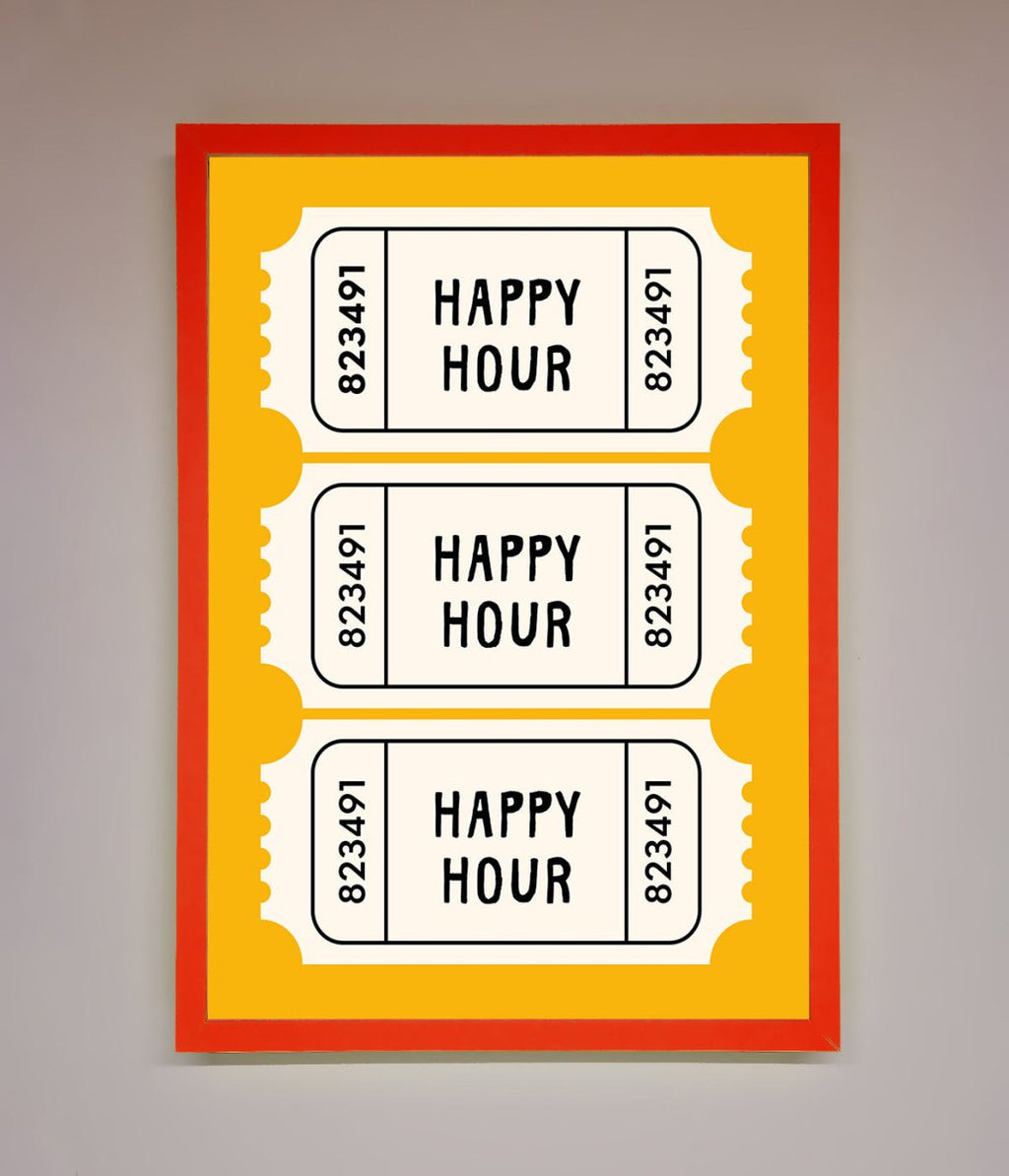 Happy Hour Mustard Framed Wall Art-14