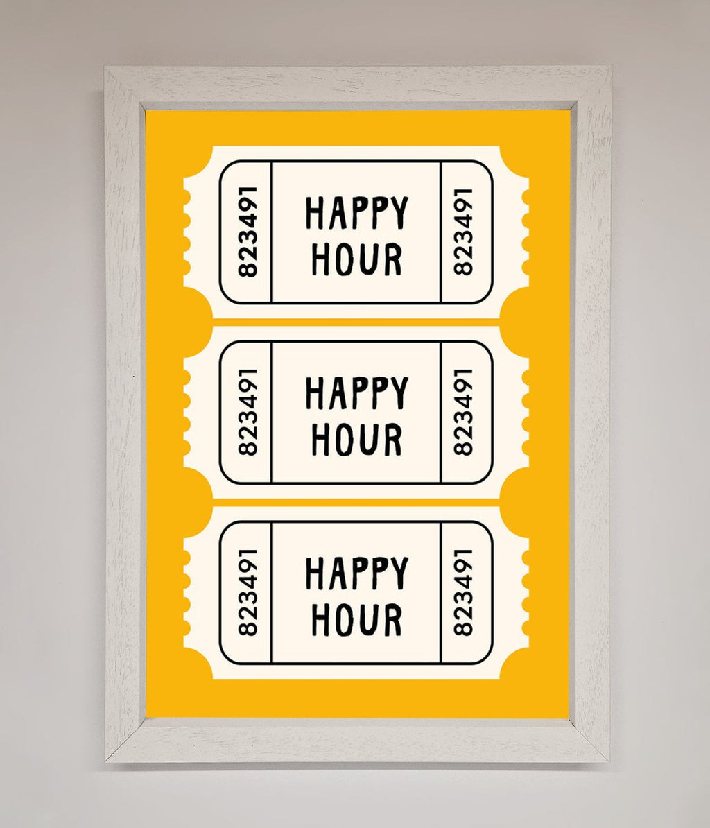 Happy Hour Mustard Framed Wall Art-2
