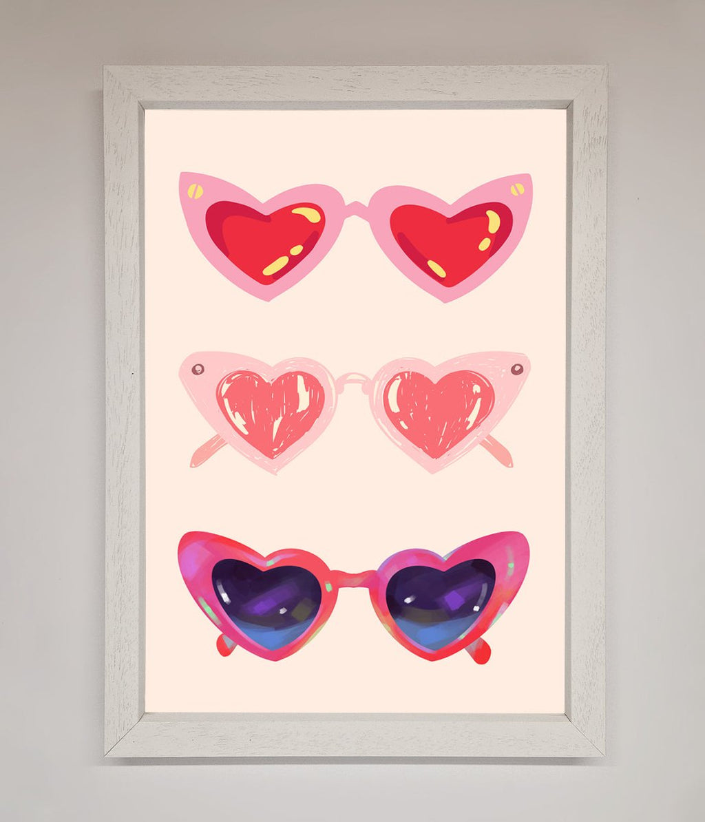 Heart Sunglasses Framed Poster-0