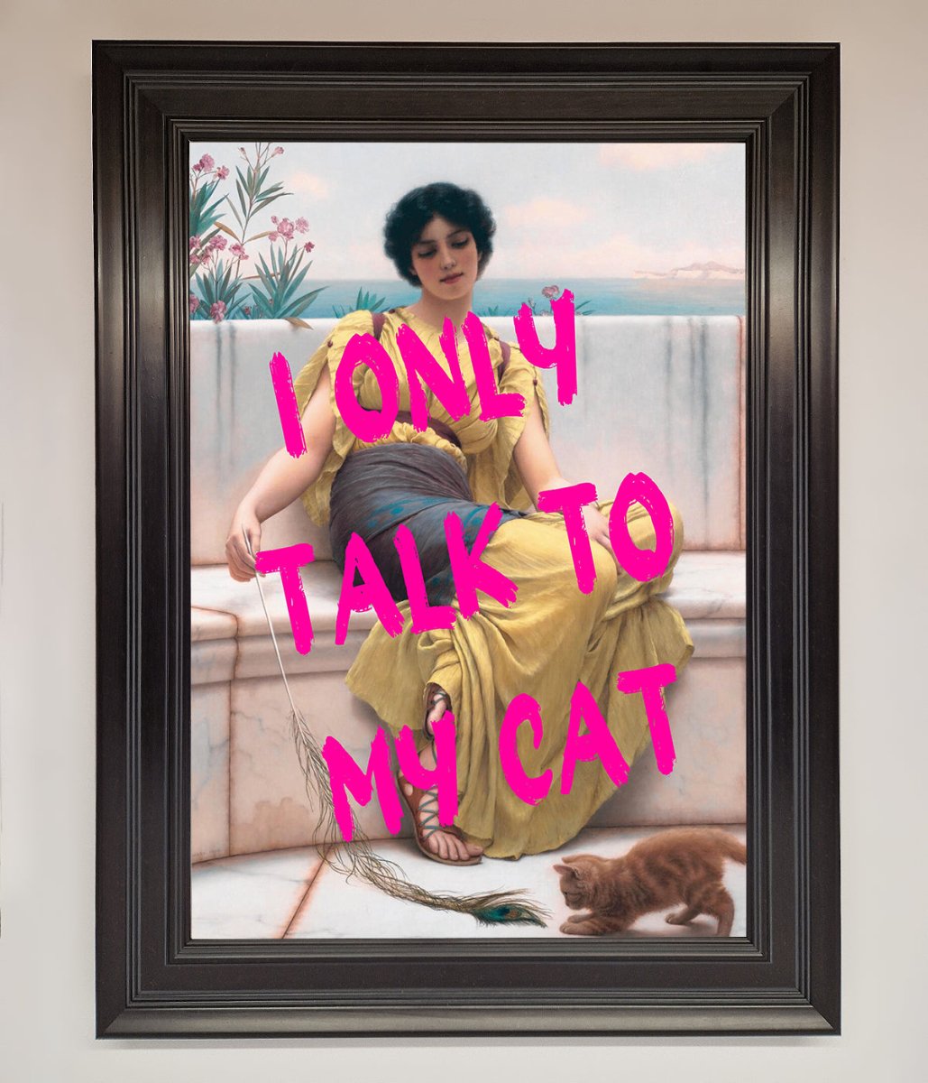 I Only Talk To My Cat Framed Wall Art-5