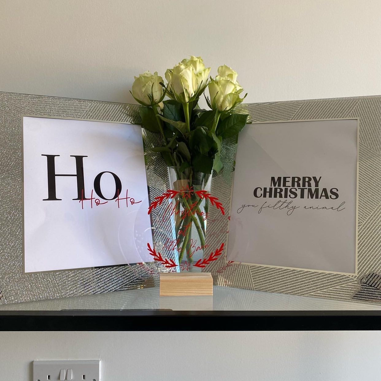 Ho Ho Ho Christmas Seasonal Wall Home Decor Print-0