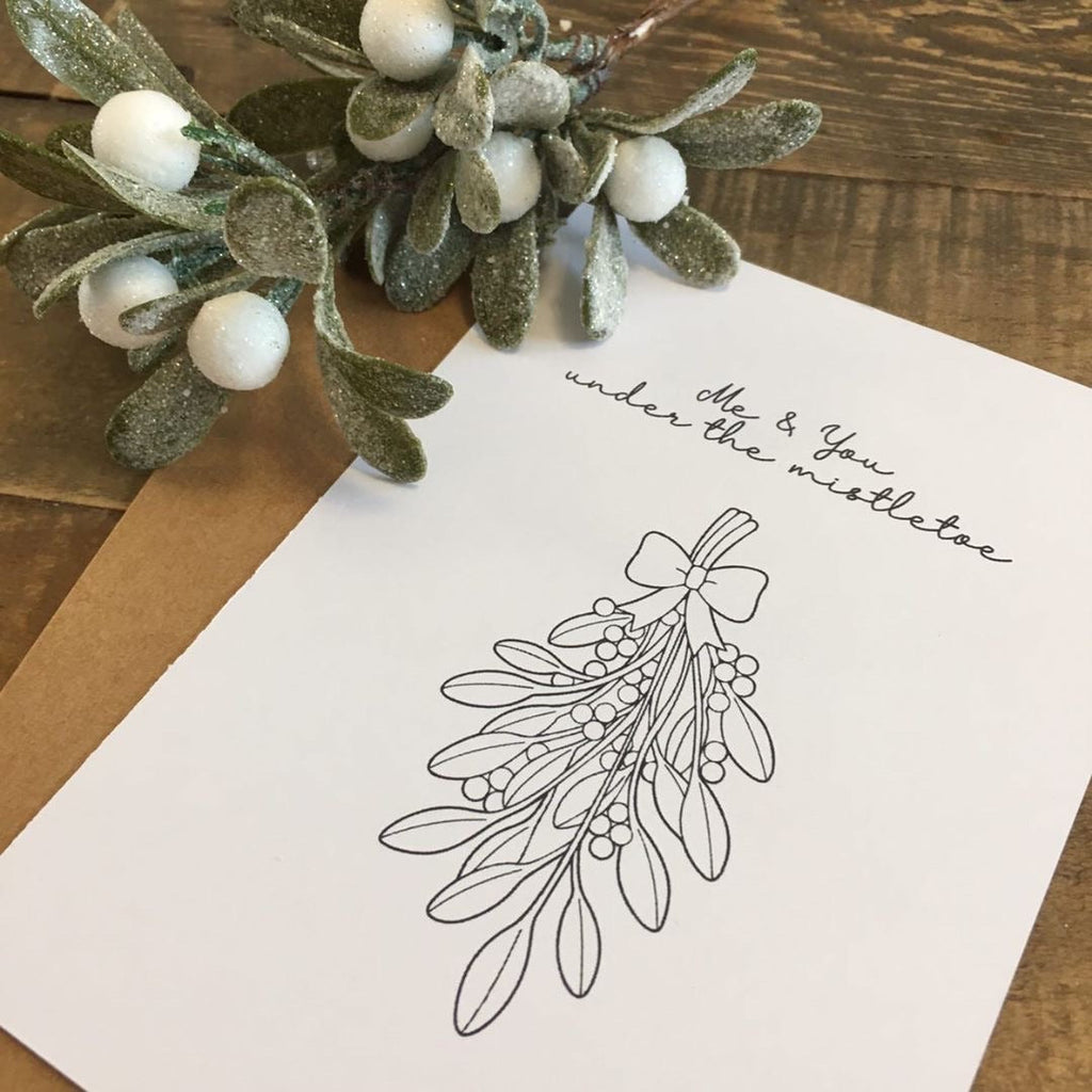 Me & You Mistletoe Christmas Seasonal Wall Home Decor Print-2