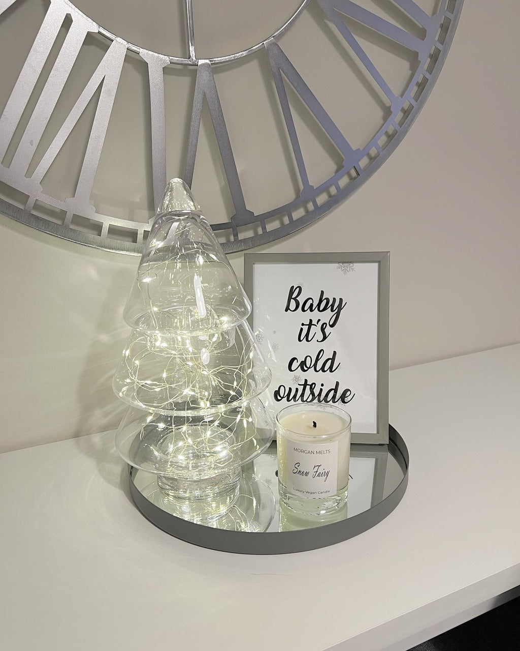 Baby It's Cold Outside Snowflakes Winter Christmas Seasonal Wall Home Decor Print-0