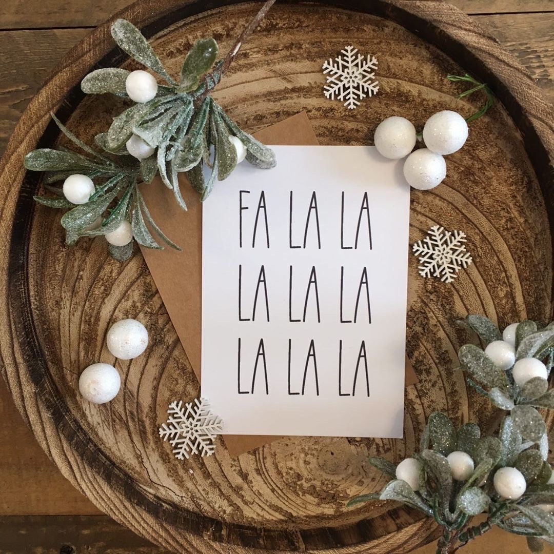 Fa La La La Christmas Seasonal Wall Home Decor Print-1