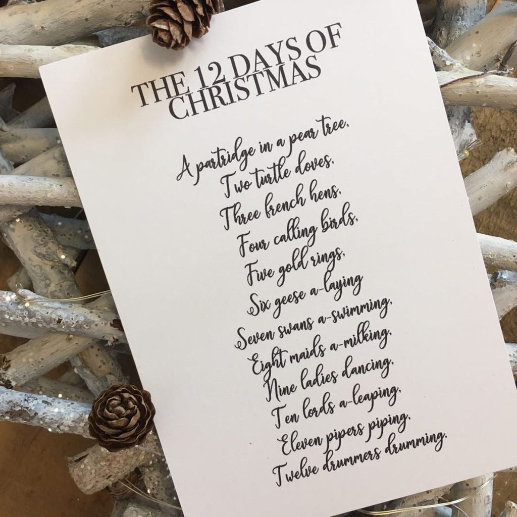 The 12 Days Christmas Seasonal Wall Home Decor Print-0