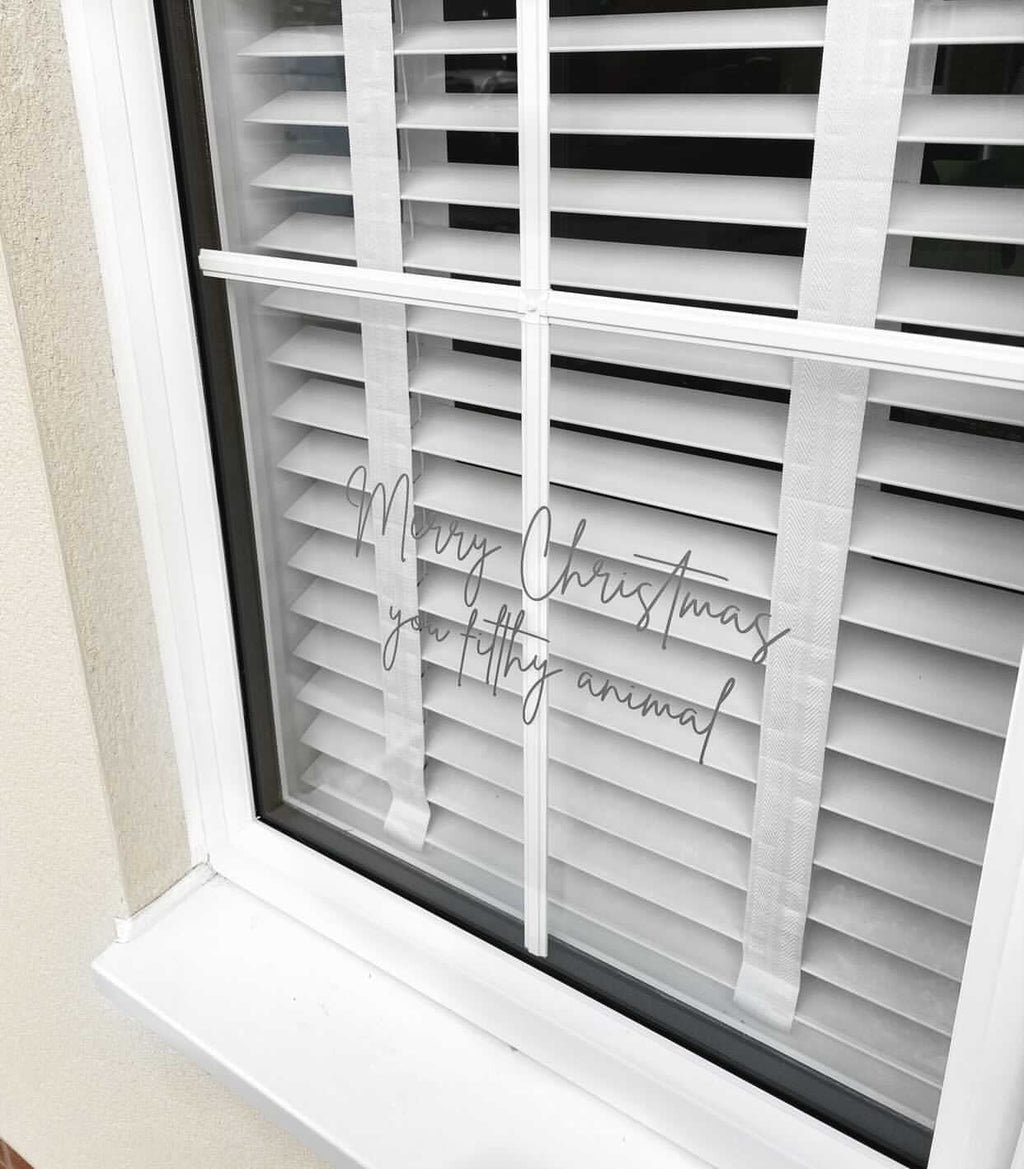 Merry Christmas You Filthy Animal Window Door Vinyl Christmas Sticker-0