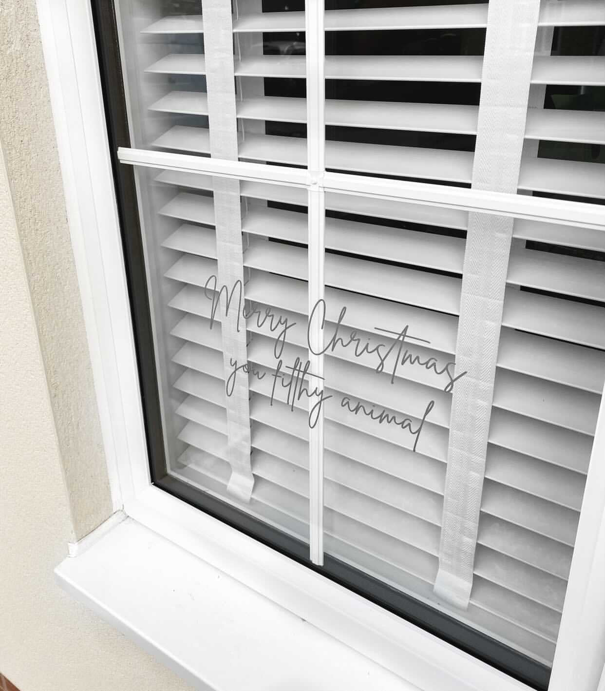 Merry Christmas You Filthy Animal Window Door Vinyl Christmas Sticker-0