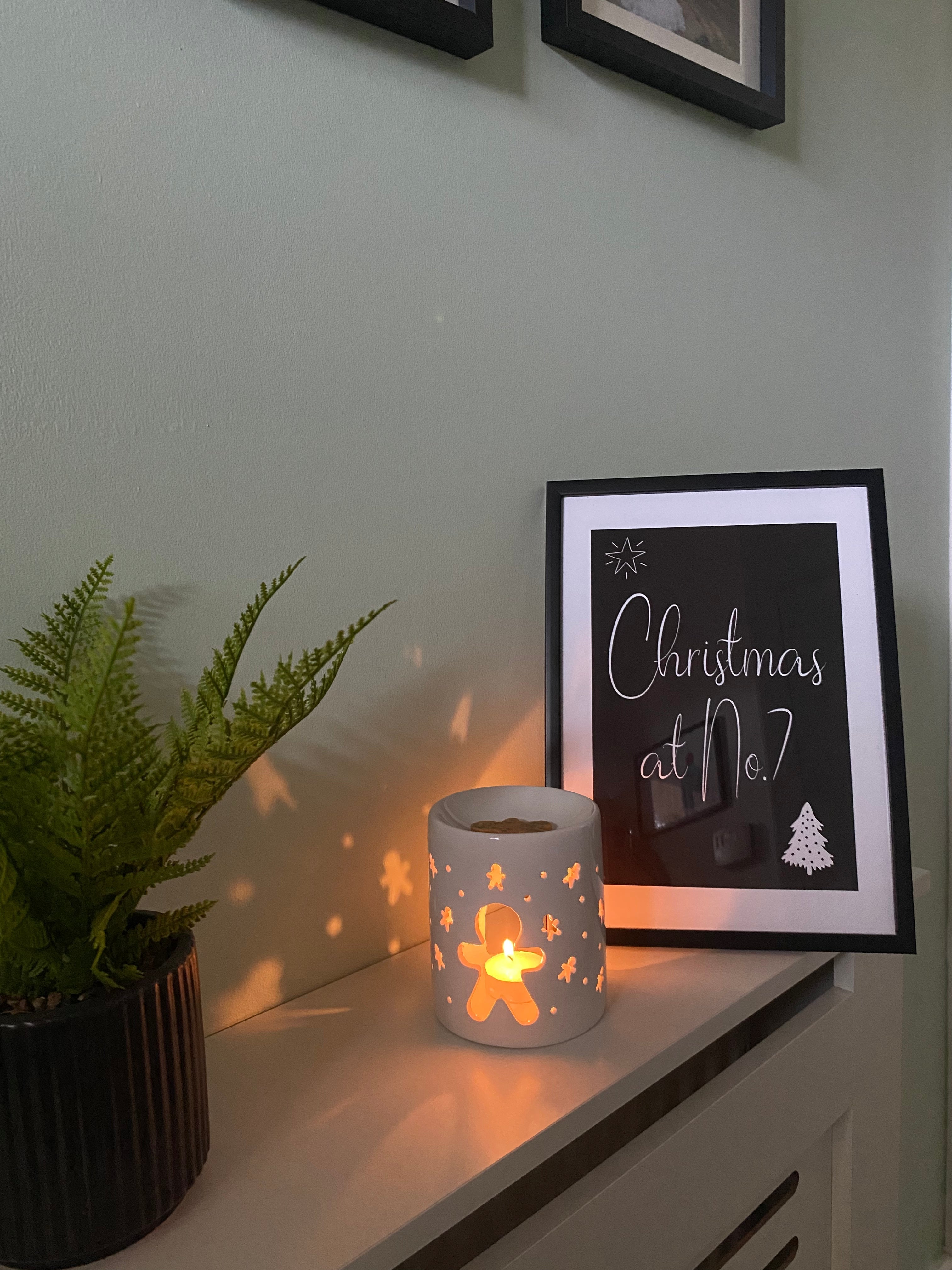 Personalised Christmas At No Black Background Winter Christmas Seasonal Wall Home Decor Print-0