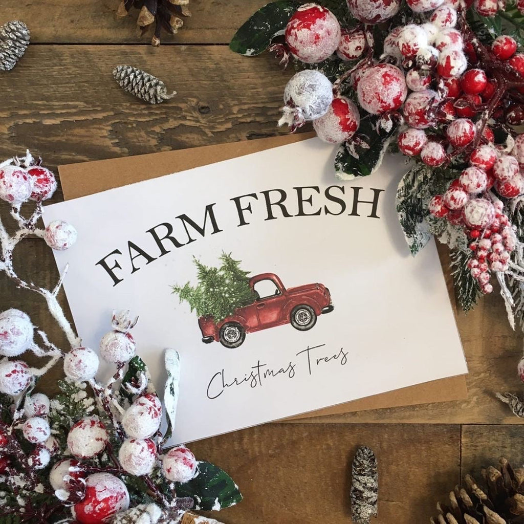 Farm Fresh Christmas Trees Christmas Seasonal Wall Home Decor Print-2