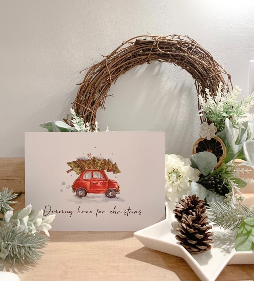 Driving Home For Christmas Seasonal Wall Home Decor Print-0